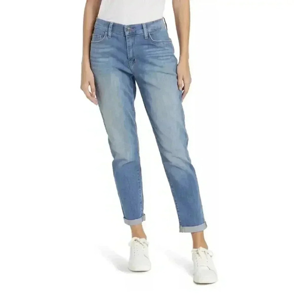 Hudson Women’s Natalie Midrise Slim Boyfriend Jean Sz 30 Medium Wash Cuffed Crop - Picture 2 of 14